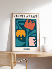 Flower Market Istanbul Poster, Turkish Floral Print