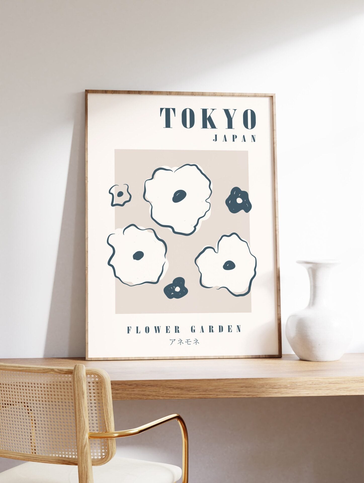 Tokyo Flower Garden Poster, Japanese Botanical Print