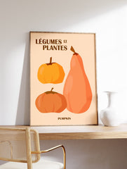 Pumpkin Poster, Vegetable Print