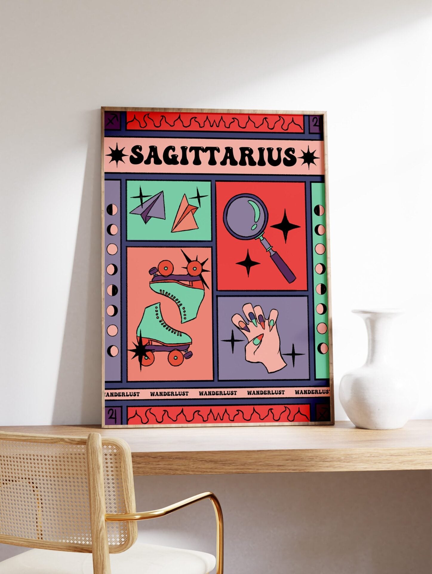 Sagittarius Zodiac Poster, Sagittarius Zodiac Star Sign Print