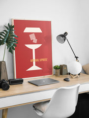 Aperol cocktail Poster, Minimal Cocktail Print