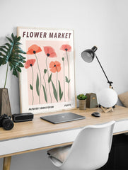 Flower Market Poster, Poppy Print