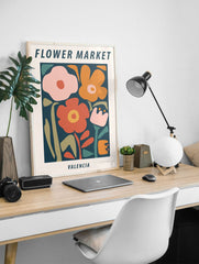 Flower Market Valencia Poster, Floral Print