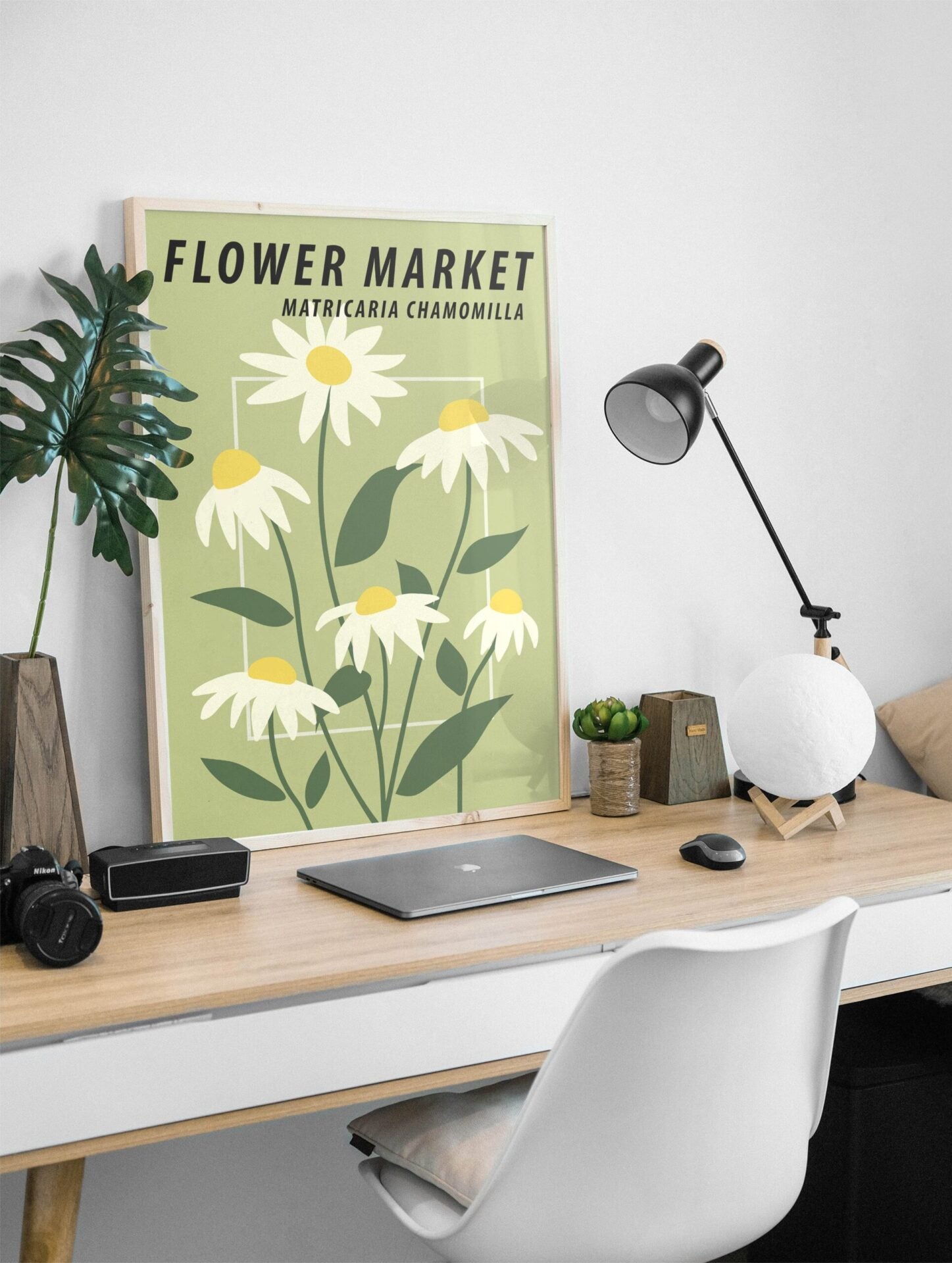 Flower Market Chamomile Poster, Flower Market Print