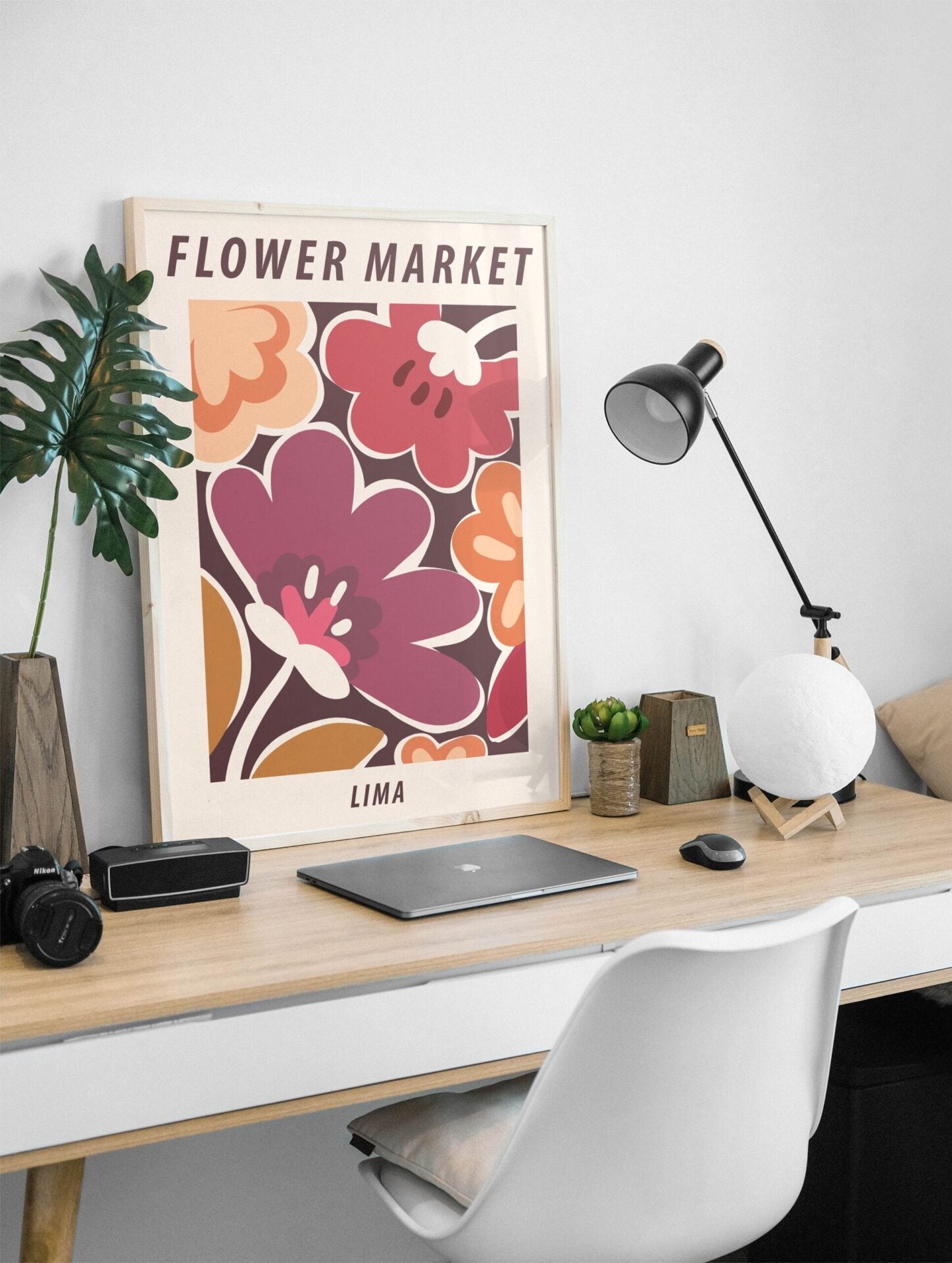 Flower Market Lima Poster, Floral Peru Print