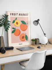 Peaches Poster, Fruit Print