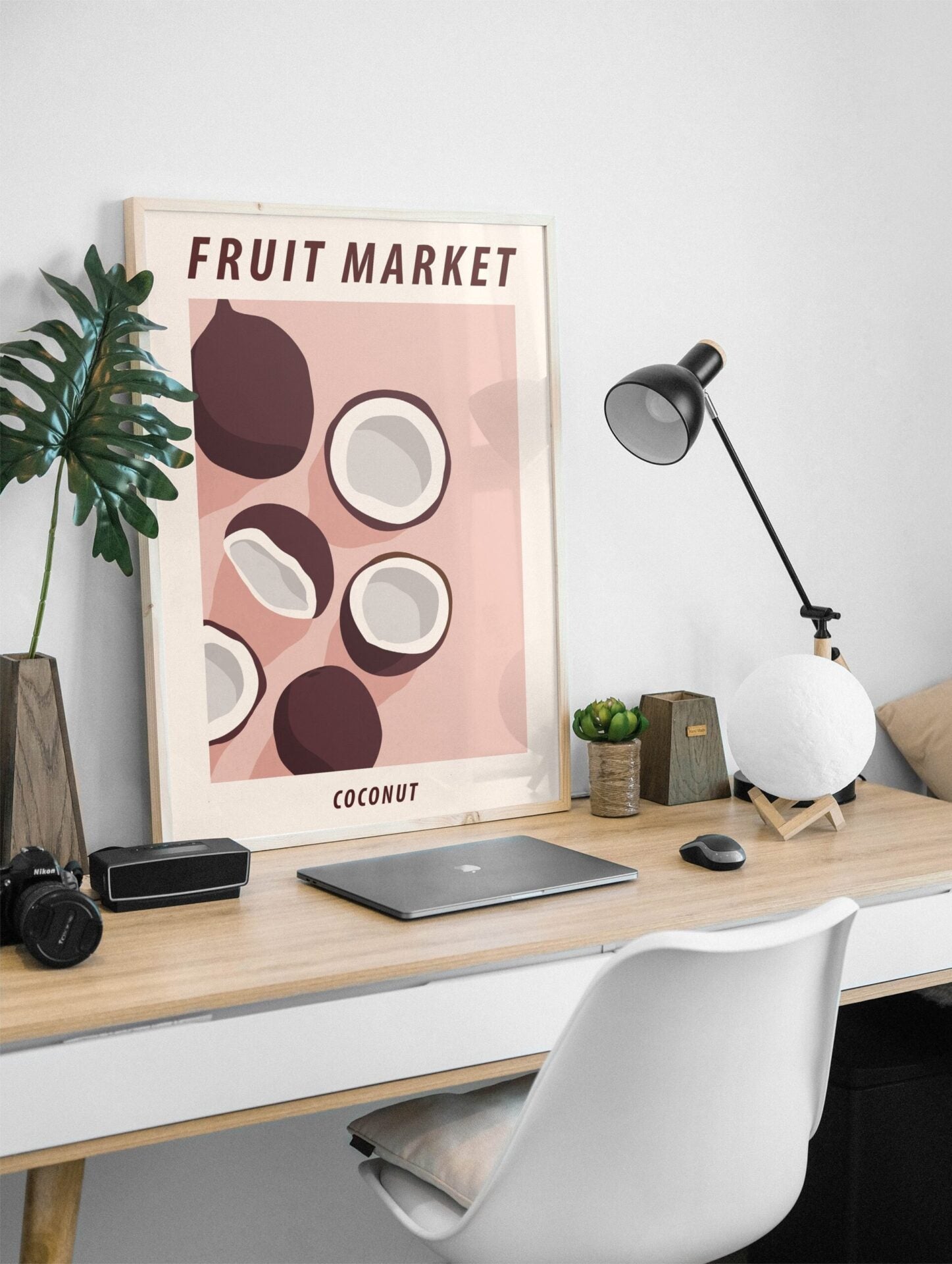 Coconut Fruit Poster, Fruit Print