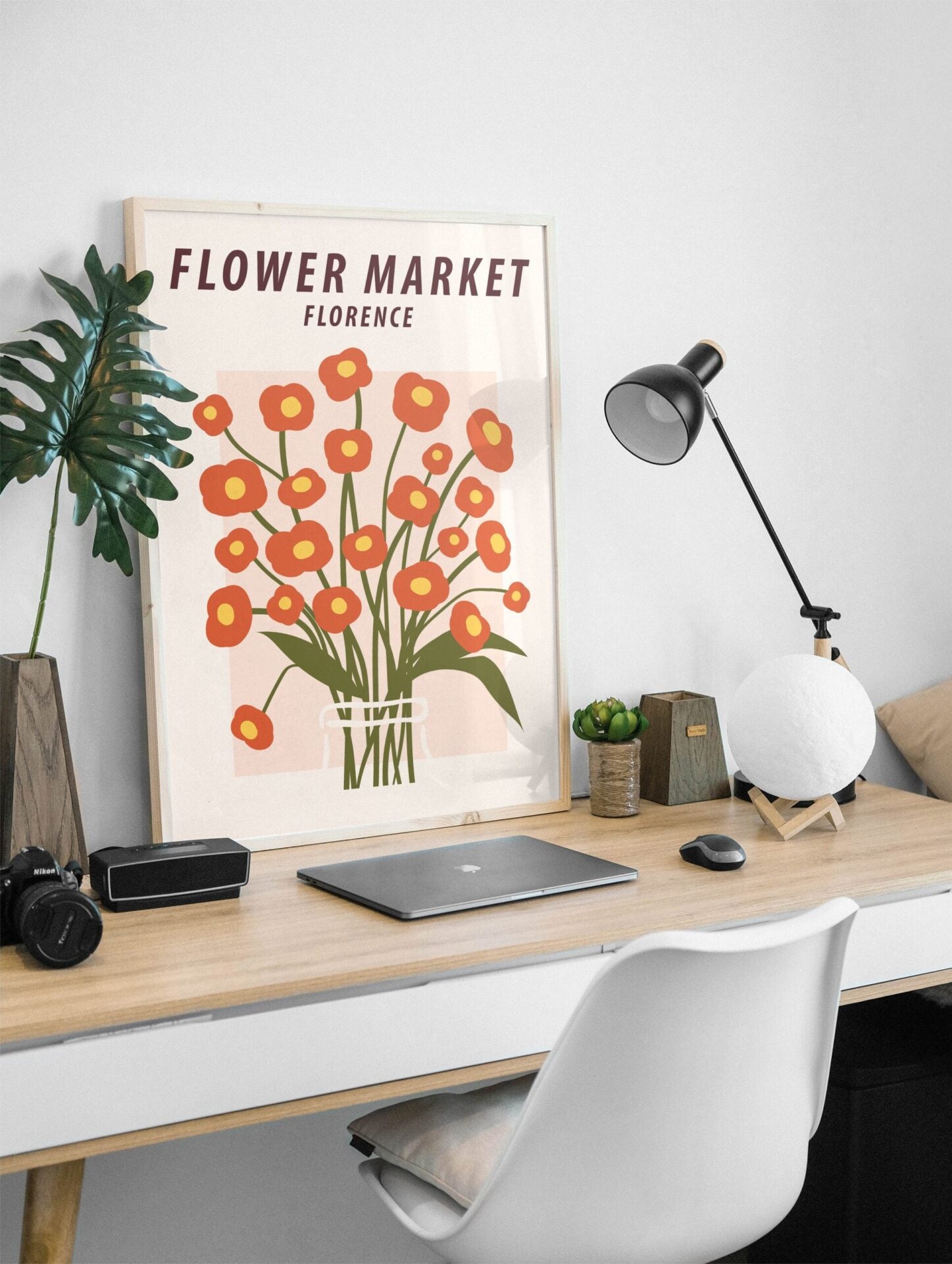 Flower Market Florence Poster, Italian Floral Print