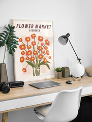 Flower Market Florence Poster, Italian Floral Print