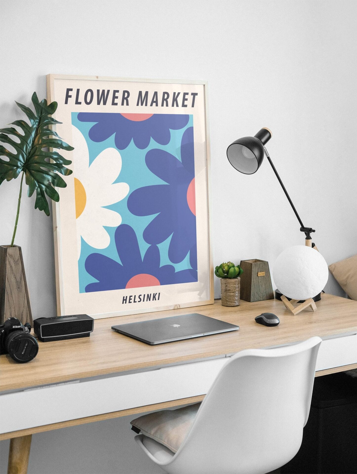 Helsinki Flower Market Poster, Finland Floral Print