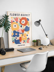 Flower Market Portofino Poster, Italian Floral Print