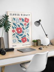 Flower Market Tokyo Poster, Japanese Floral Print