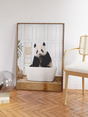 Panda in the Bathtub Poster, Panda Print