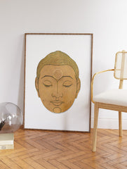 Head of Buddha Poster by Reijer Stolk, Buddhist Print