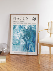 Pisces Zodiac Poster, Zodiac Star Sign Print