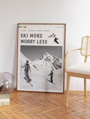 Skiing Adventure Poster, Skiing Print