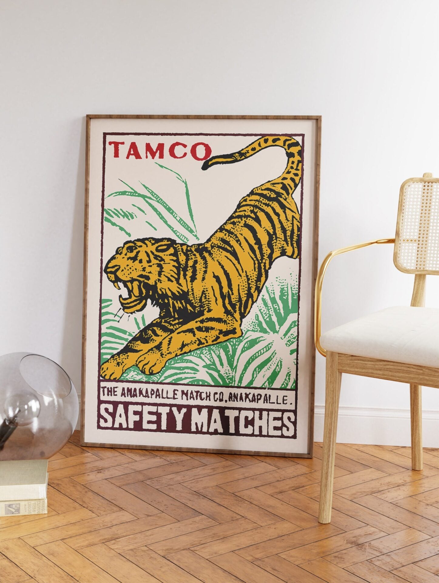 Tamco Tiger Matchbox Poster, Japanese Tiger Print