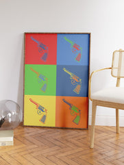 Pop Art Gun Poster, Modern Gun Print