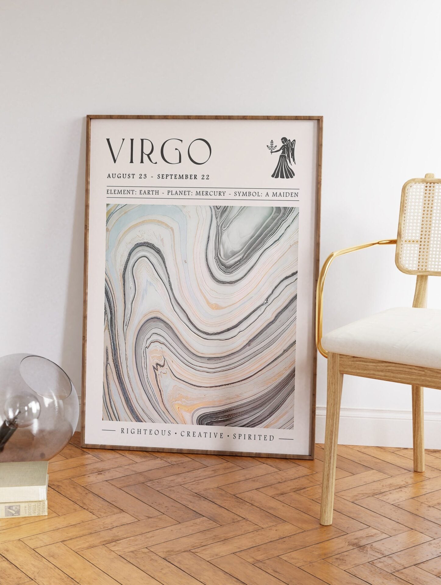 Virgo Zodiac Poster, Zodiac Star Sign Print