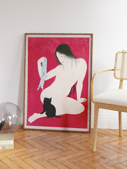 Nude with Black Cat Poster by Hiroaki Takahashi, Hiroaki Takahashi Print