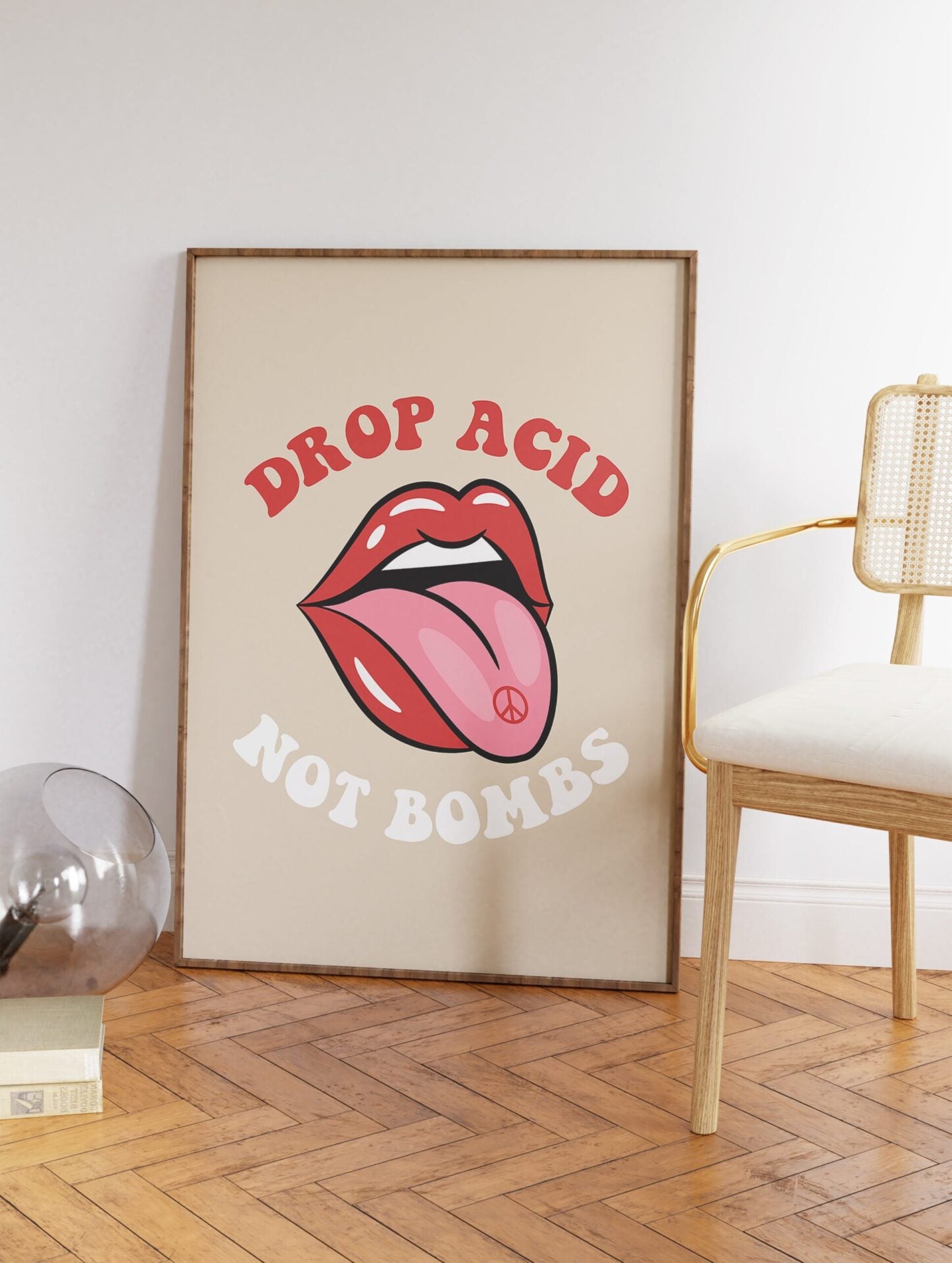 Drop Acid Not Bombs Poster, Psychedelic Print