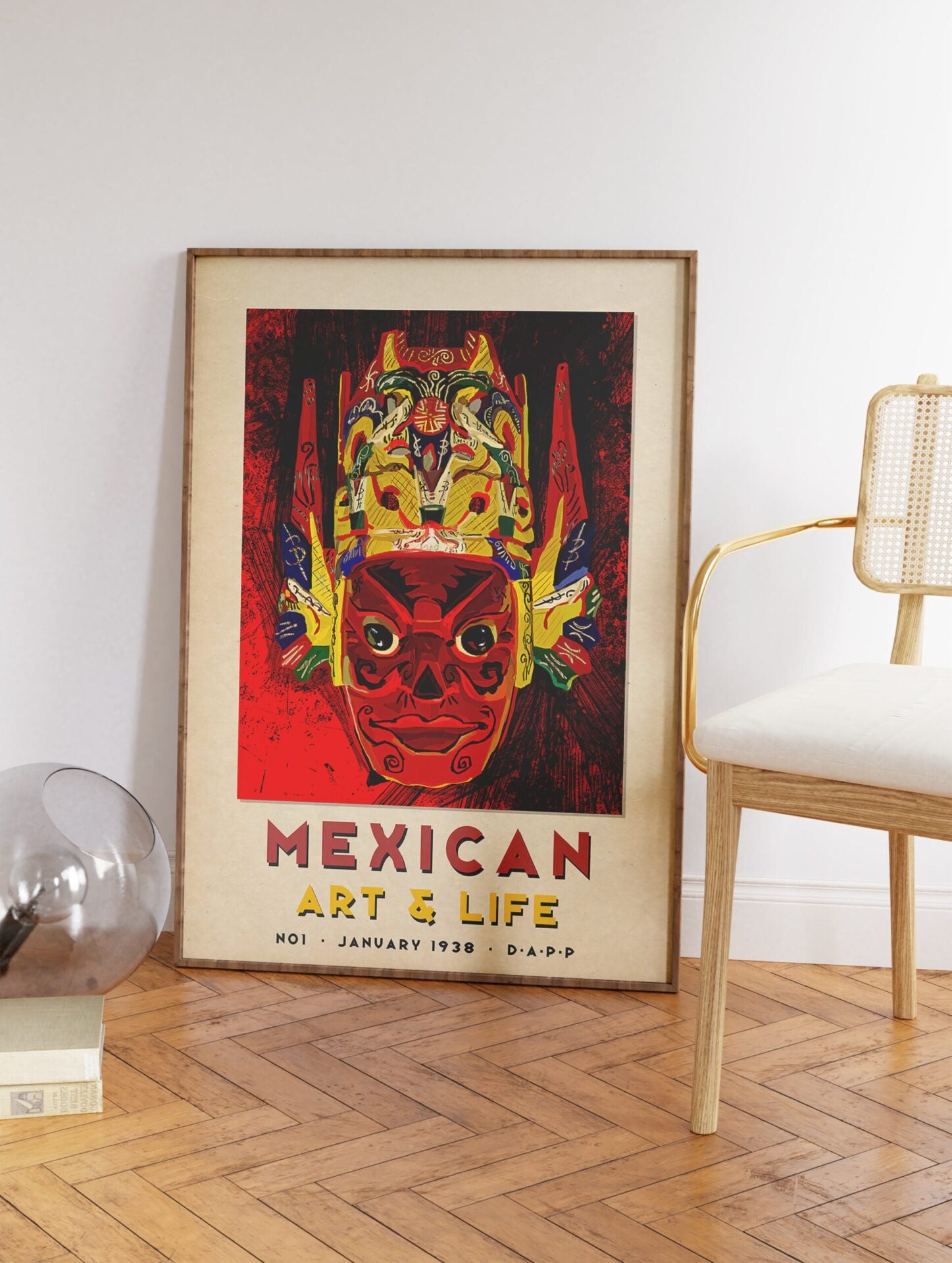 Mexican Mask Poster, Traditional Mexican Print