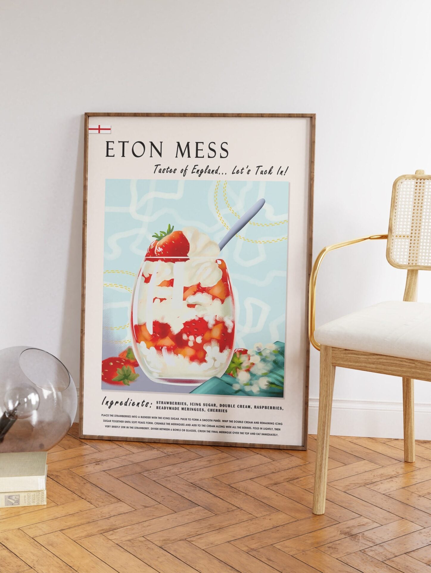 Eton Mess Dessert Poster, Ice cream Dessert Print