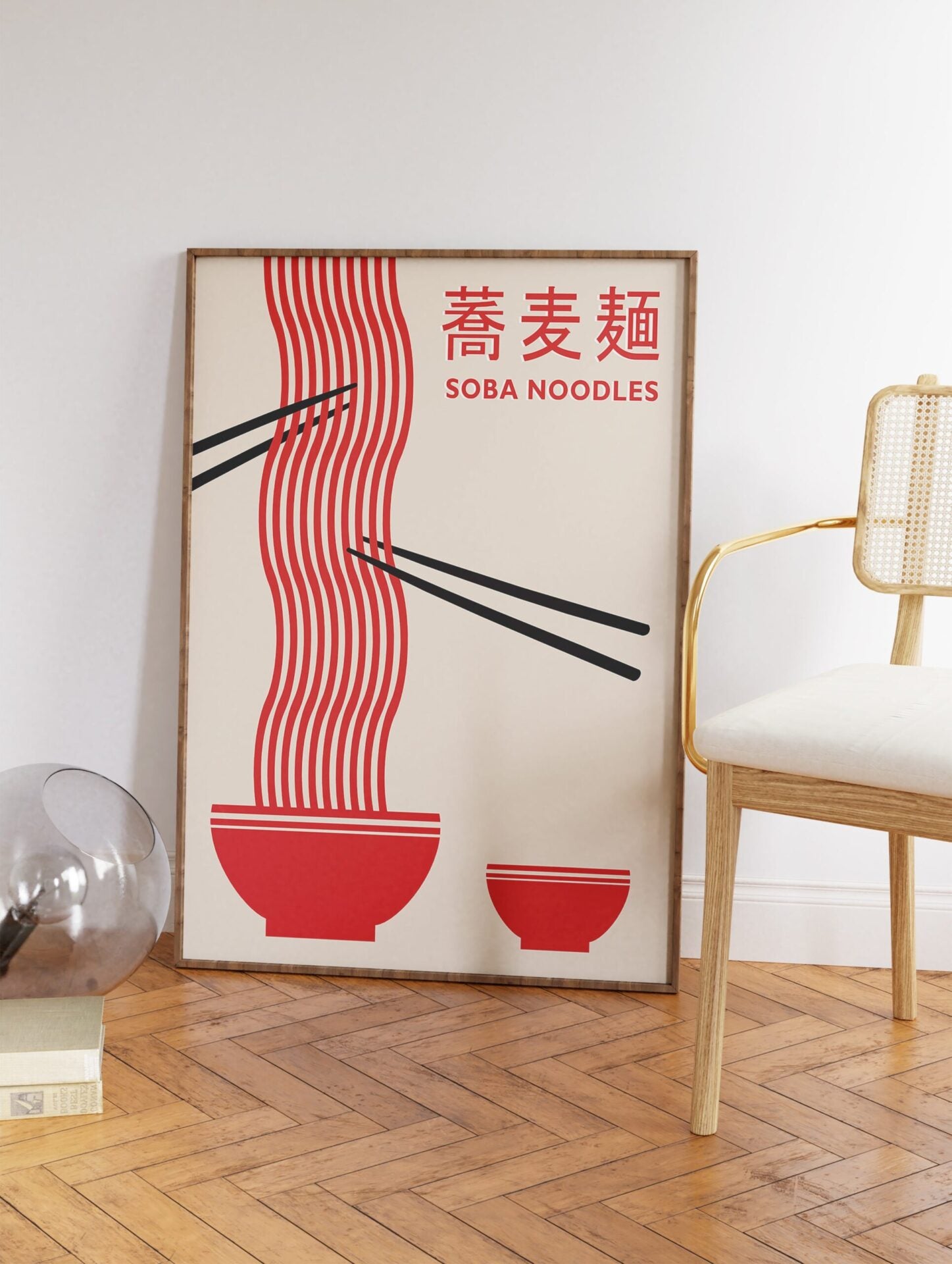 Japanese Noodles Poster, Japanese Food Print