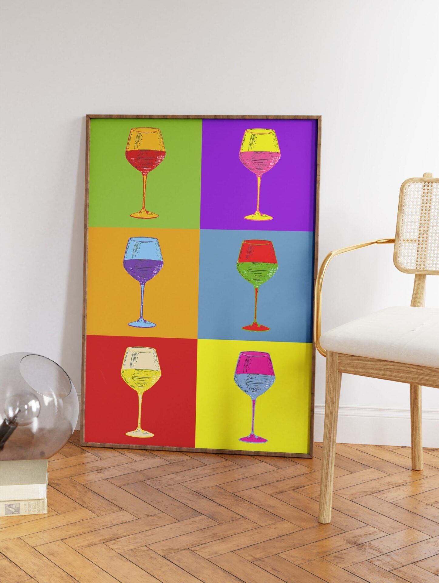 Wine Glass Poster, Pop Art Wine Glass Print