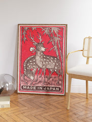 Japanese Deer Poster, Japanese Animal Print