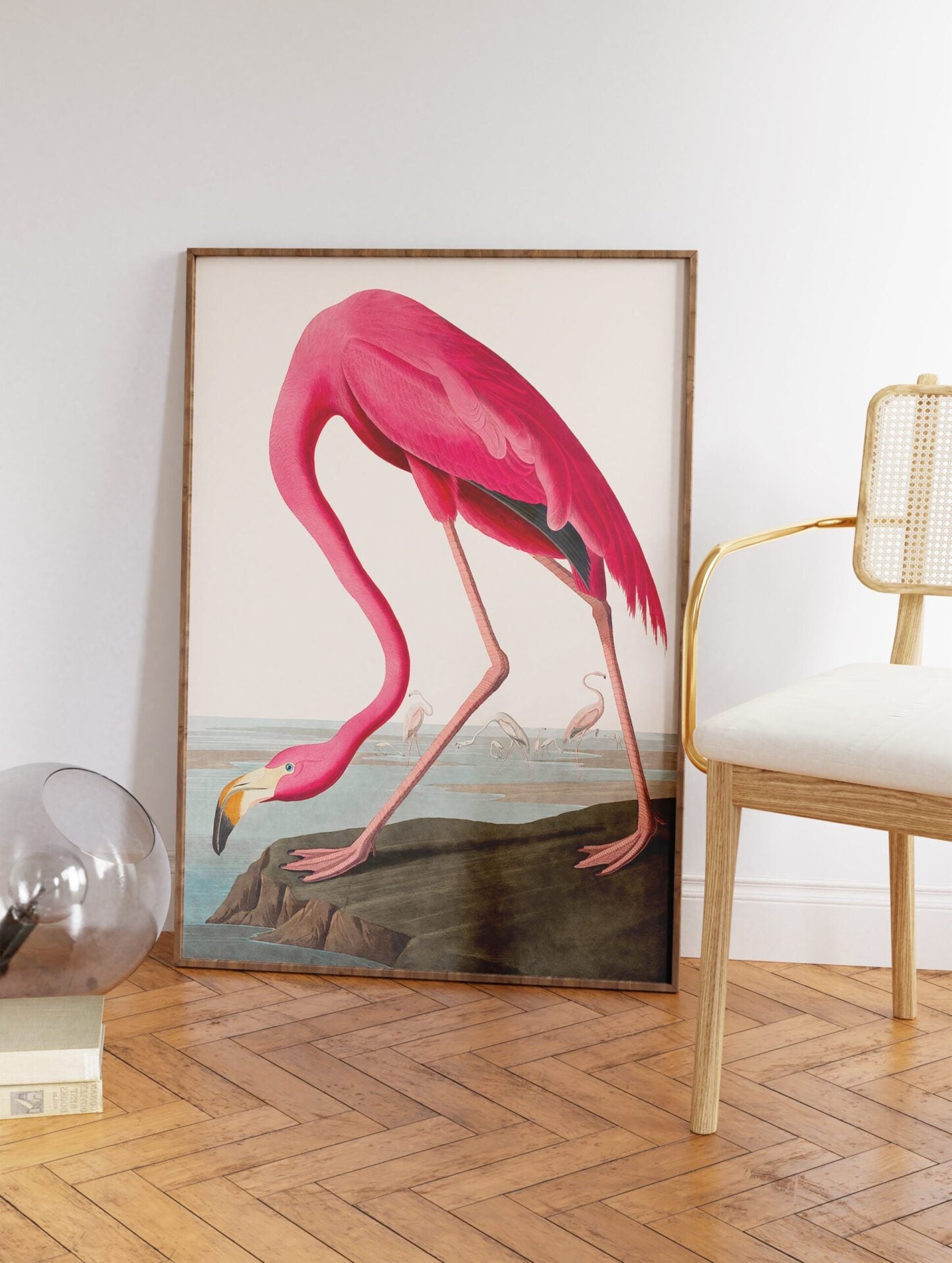 Vintage Flamingo Poster, Pink Flamingo Print