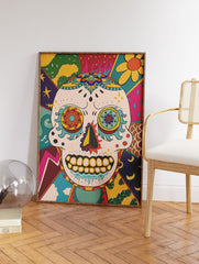 Mexican Skull Poster, Mexican Interior Print