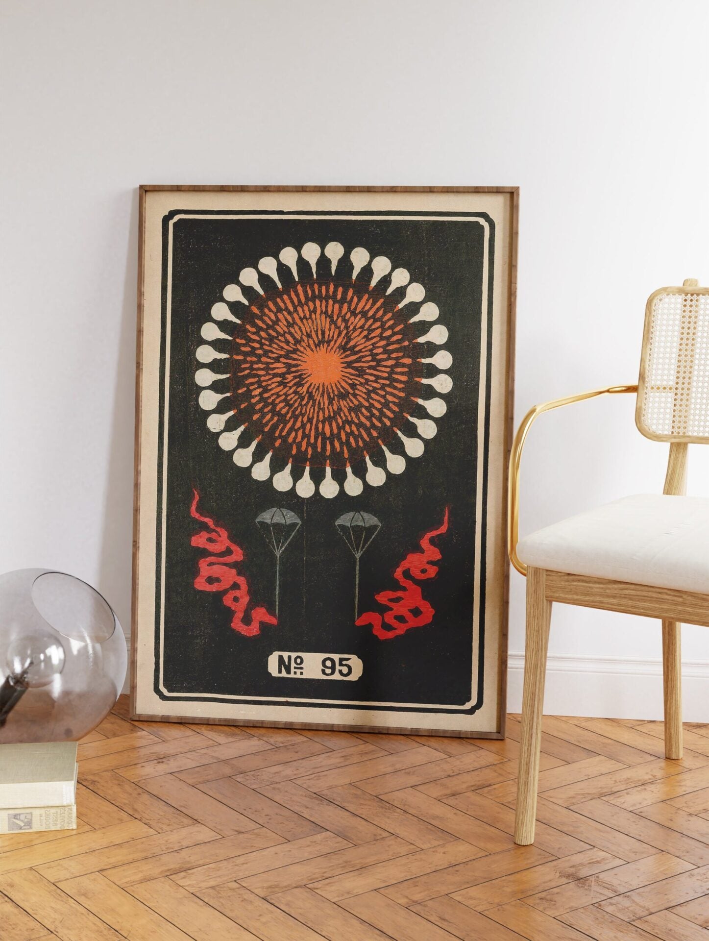 Vintage Japanese Firework Poster, Japanese Firework Print