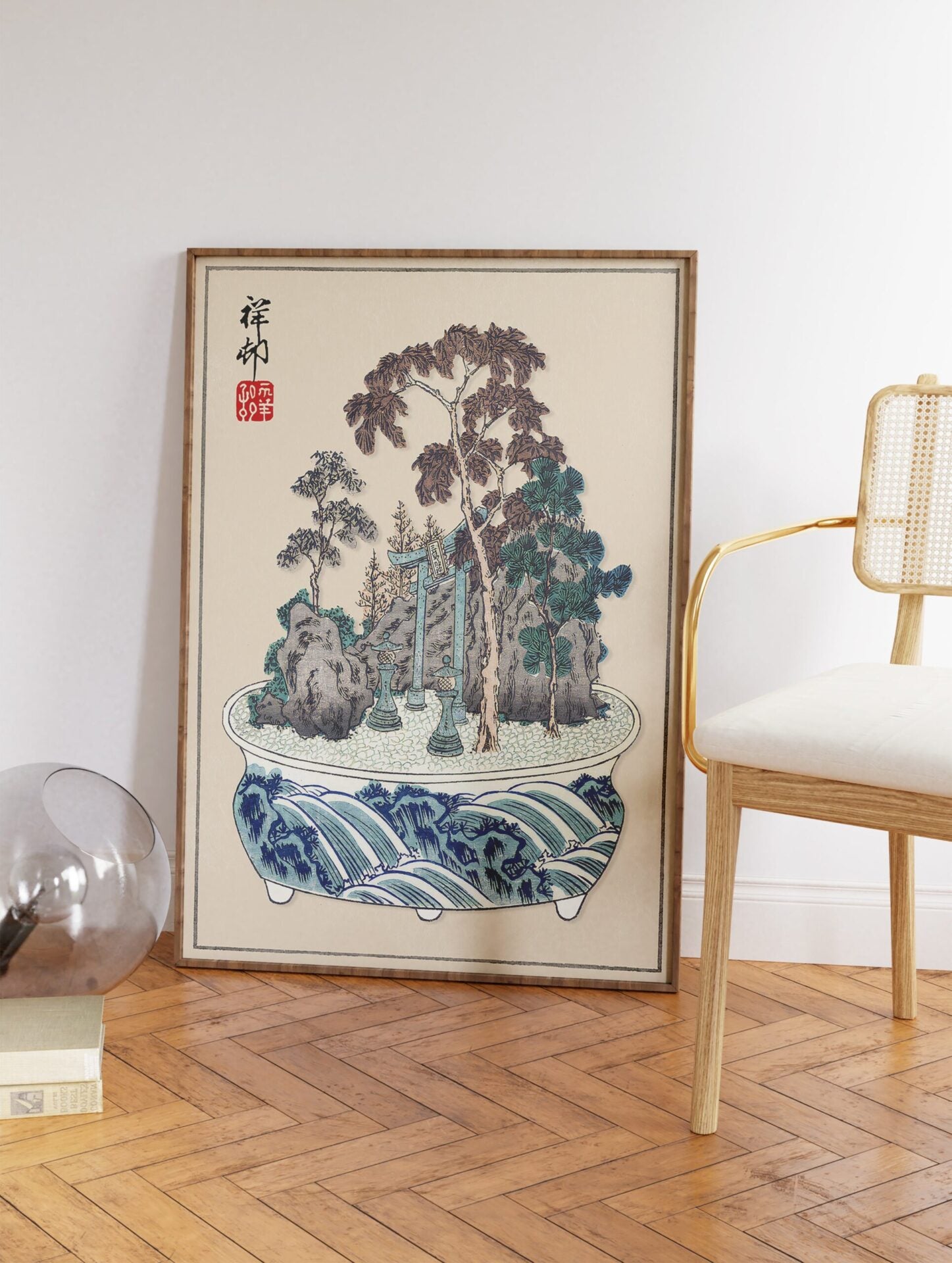 Japanese Bonsai Tree Poster, Vintage Japanese Print