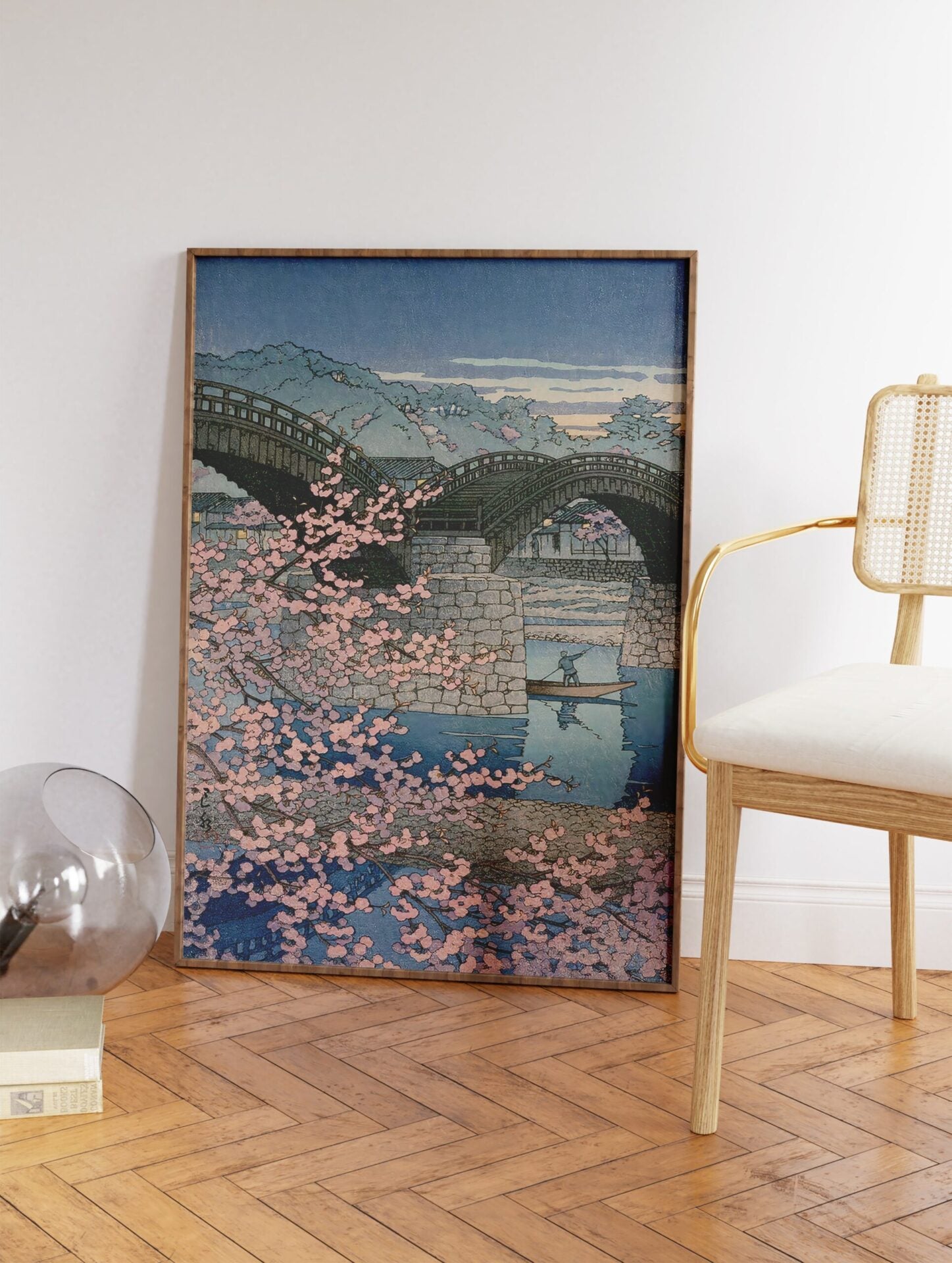 Spring Evening at Kintai Bridge Poster by Kawase Hasui, Kawase Hasui Print