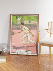 Vintage Tennis Poster, Vintage Tennis Print