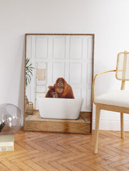 Orangutan in the Bathtub Poster, Orangutan Print