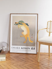 Dancing Fox Poster by Ohara Koson, Ohara Koson Print