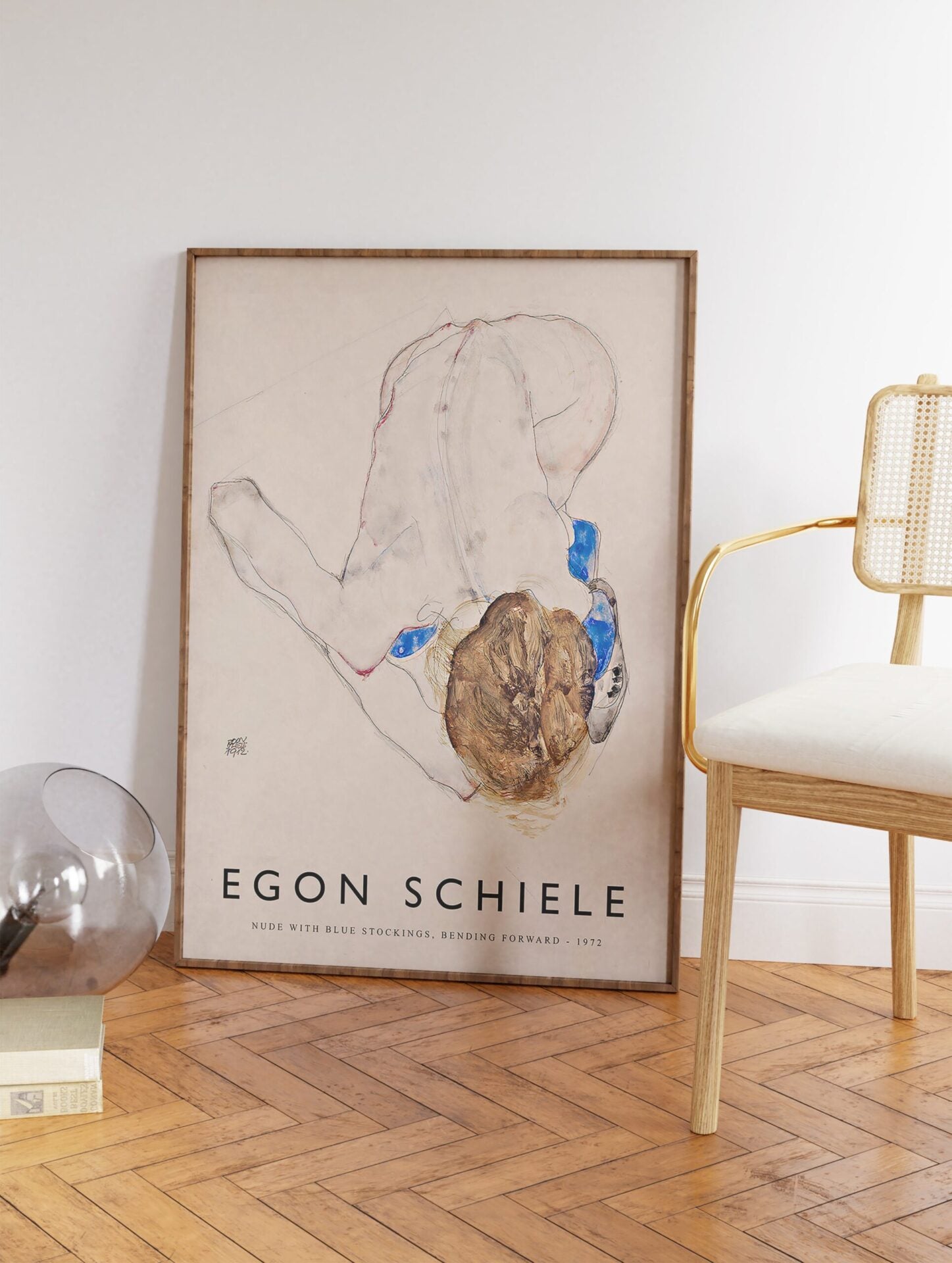 Nude with Blue Stockings Poster by Egon Schiele, Egon Schiele Print