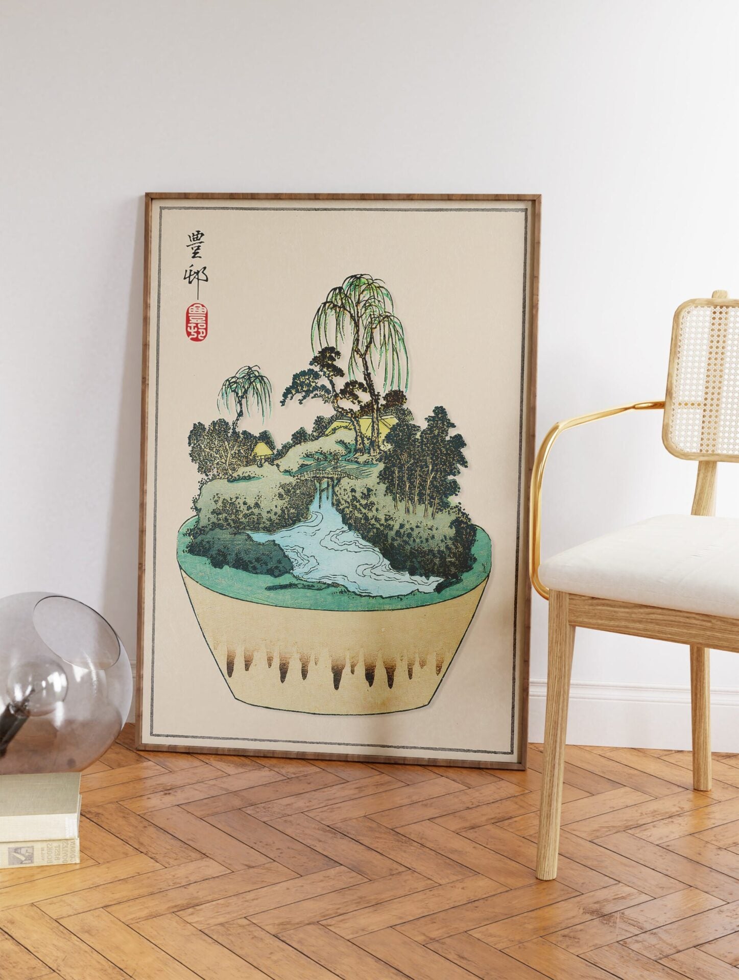 Japanese Bonsai Tree Poster, Vintage Japanese Print