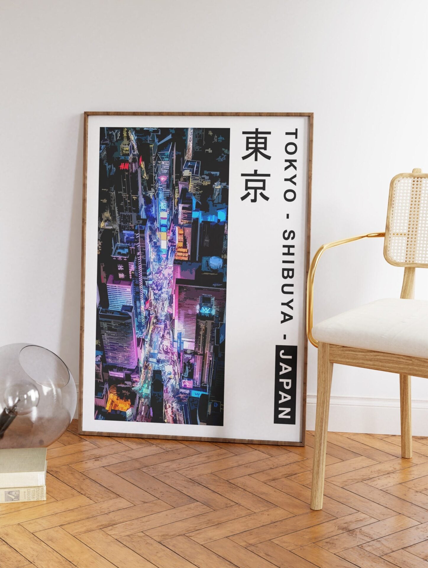 Tokyo Shibuya Neon Poster, Tokyo City Print