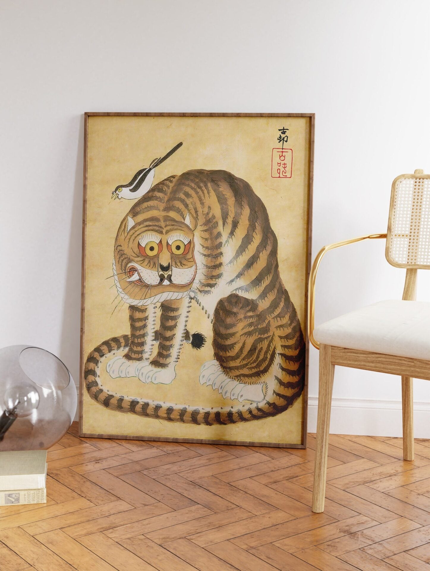 Traditional Korean Tiger Poster, Vintage Tiger Print