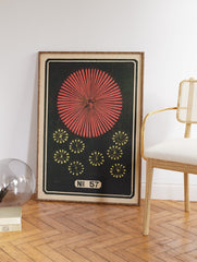 Vintage Japanese Star Firework Poster, Japanese Print