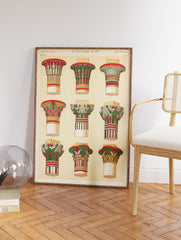 Egyptian Columns Poster, Classic Egyptian Print