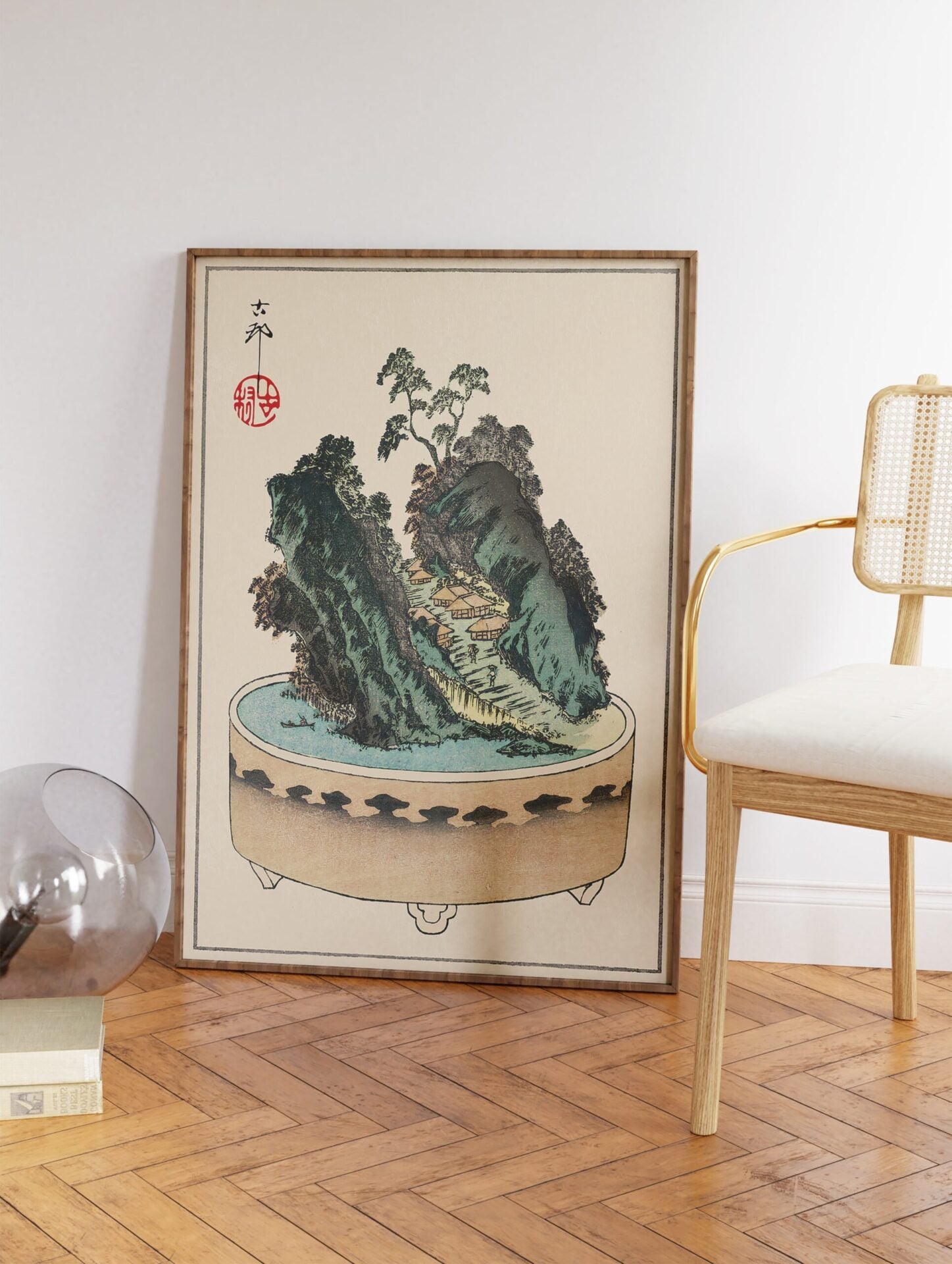 Japanese Bonsai Tree Poster, Vintage Japanese Print