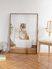 Tiger in the Bathtub Poster, Tiger Print