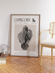 Capricorn Poster, Zodiac Star Sign Print