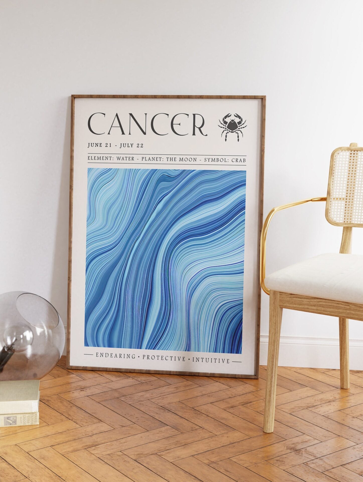 Cancer Zodiac Poster, Zodiac Star Sign Print