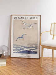 Seagulls Over the Waves Poster by Watanabe Seitei, Watanabe Seitei Print