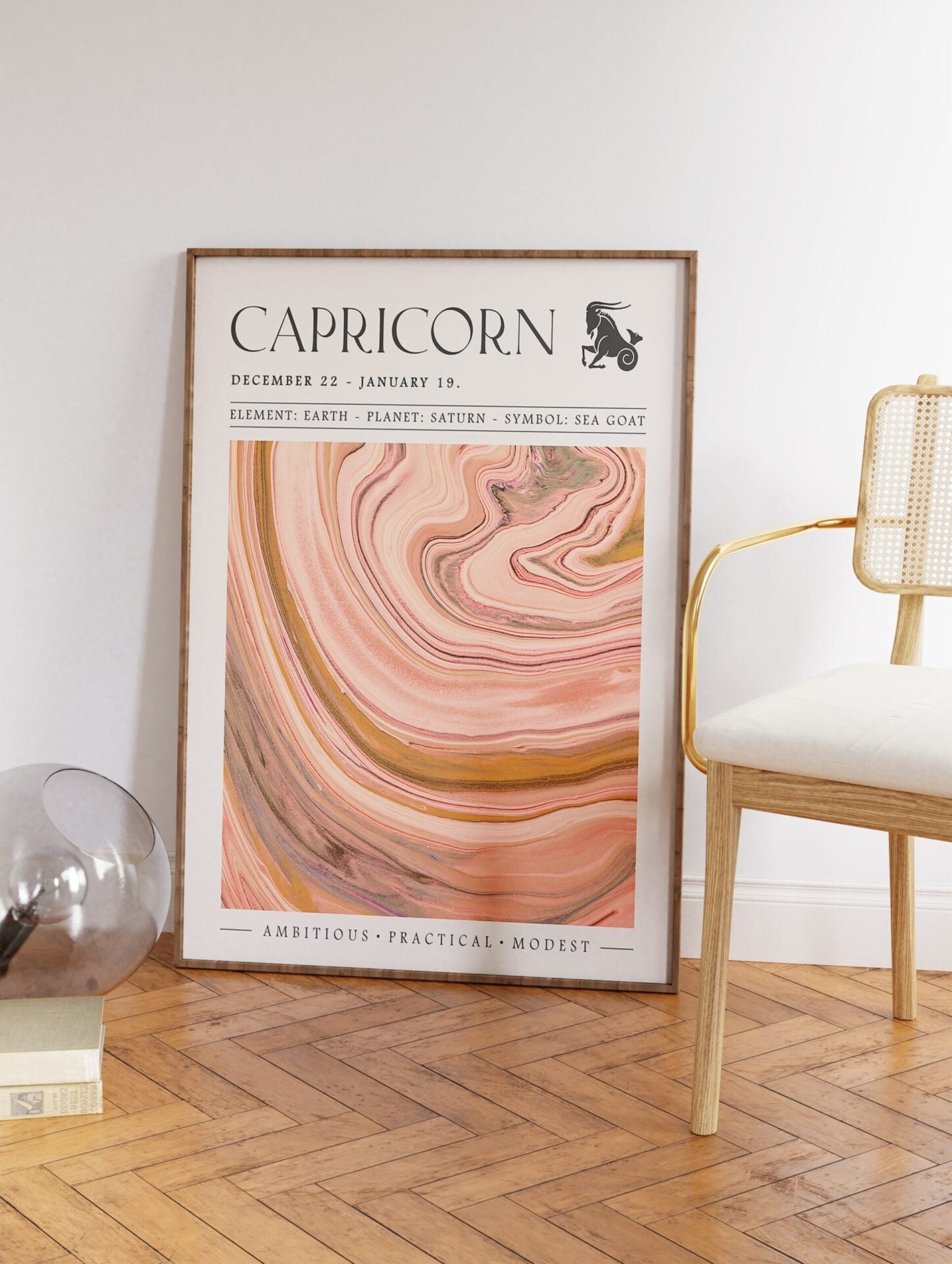 Capricorn Zodiac Poster, Zodiac Star Sign Print